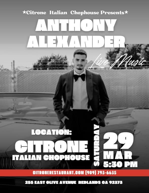 Live Music on the Patio — Anthony Alexander